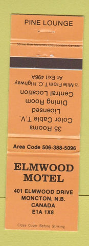 Matchbook Cover - Elmwood Motel Moncton NB