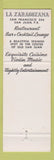 Matchbook Cover - La Zaragonzana San Francisco San Juan Puerto Rico WEAR
