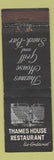Matchbook Cover - Thames House Restaurant Millbank UK England WEAR