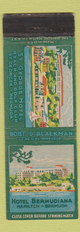 Matchbook Cover - Hotel Bermudiana Hamilton Bermuda St Georges