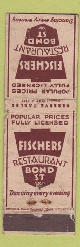 Matchbook Cover - Fischers Restaurant London UK WORN