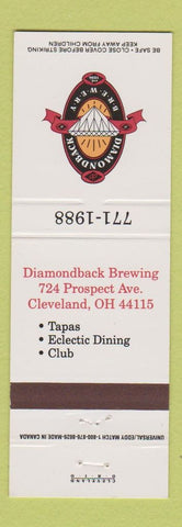 Matchbook Cover - Diamondback Brewery Beer Cleveland OH