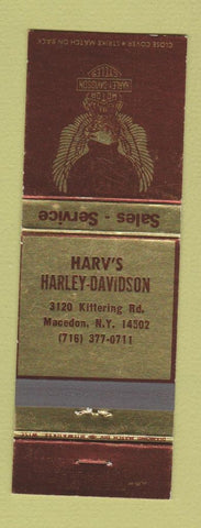 Matchbook Cover - Harley Davidson Motorcycles Macedon NY