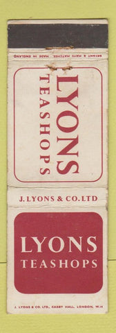 Matchbook Cover - Lyons Tea Shops UK England #1