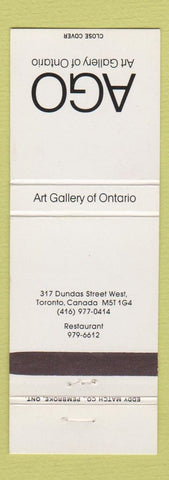 Matchbook Cover - Art Gallery of Ontario Toronto ON