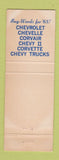 Matchbook Cover - 1965 Chevrolet Steakley Durant OK