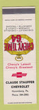 Matchbook Cover - 1964 Chevrolet Claude Stauffer Nuremberg PA