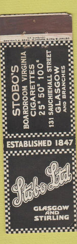 Matchbook Cover - Strobe Ltd Glasgow Stirling UK Boardroom Virginia Cigarettes