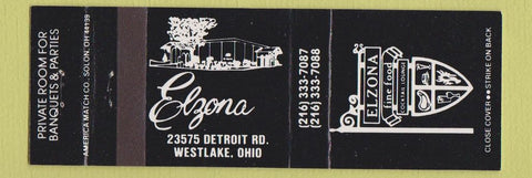 Matchbook Cover - Elzona Restaurant Westlake OH