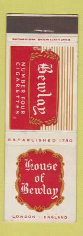 Matchbook Cover - House of Bewlay Cigarettes UK England