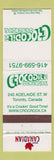 Matchbook Cover - Crocodile Rock Molson Beer Canada Toronto ON