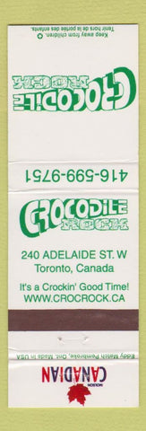 Matchbook Cover - Crocodile Rock Molson Beer Canada Toronto ON