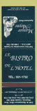 Matchbook Cover - Manoir Le Moyne Hotel Montreal QC