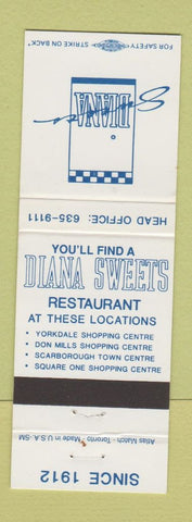 Matchbook Cover - Diana Sweets Restaurants Toronto ON