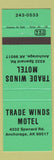 Matchbook Cover - Trade Winds Motel Anchorage AK GREEN