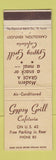 Matchbook Cover - Gypsy Grill Carrollton KY WEAR