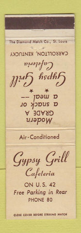 Matchbook Cover - Gypsy Grill Carrollton KY WEAR