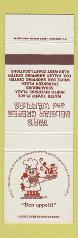 Matchbook Cover - Van's Belgian Crepes Waffles Schaumburg IL #1