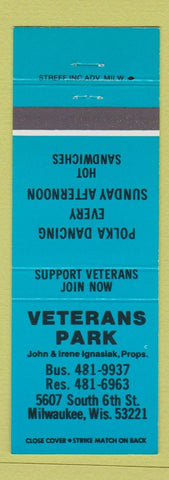 Matchbook Cover - Veterans Park Milwaukee WI Polka Dancing