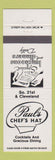 Matchbook Cover - Paul's Chef's Hat Milwaukee WI