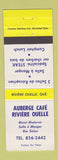 Matchbook Cover - Auberge Cafe Riviere Ouelle QC