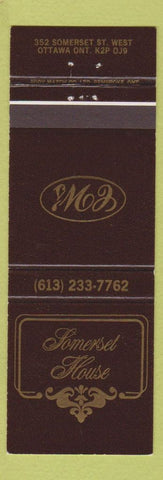 Matchbook Cover - Somerset House Ottawa ON