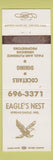 Matchbook Cover - Eagle's Nest Spread Eagle WI restaurant