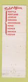 Matchbook Cover - Pacific Northern Airlines WEAR