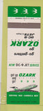 Matchbook Cover - Ozark Airlines DC-9 Jet