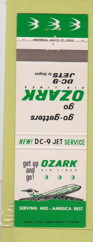 Matchbook Cover - Ozark Airlines DC-9 Jet