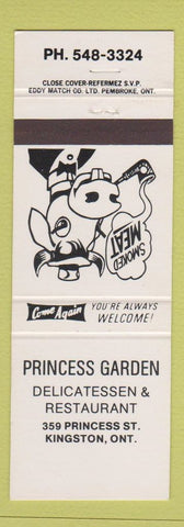 Matchbook Cover - Princess Garden Restaurant Deli Kingston ON