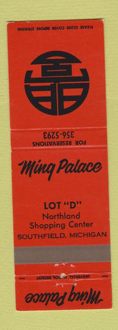 Matchbook Cover - Ming Palace Chinese Southfield MI #1