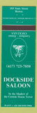 Matchbook Cover - Dockside Saloon Boston MA