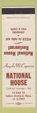 Matchbook Cover - National House Indian Orchard MA Pizza