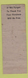 Matchbook Cover - The Pennway Bakery Hotel Annville WEAR