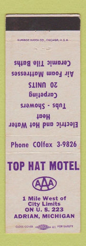 Matchbook Cover - Top Hat Motel Adrian MI WEAR