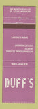 Matchbook Cover - Duff's Restaurant St Louis MO