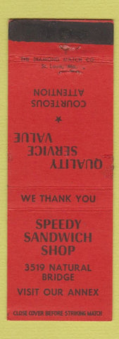 Matchbook Cover - Speedy Sandwich Shop ST Louis MO