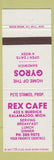 Matchbook Cover - Rex Cafe Hyros Kalamazoo MI