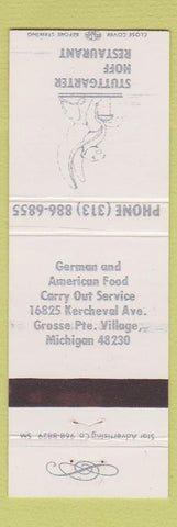 Matchbook Cover - Stuttgarter Hoff Restaurant Grosse Pointe Village MI
