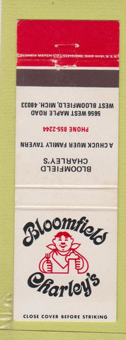 Matchbook Cover - Bloomfield Charlie's West Bloomfield MI