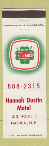 Matchbook Cover - Hannah Dustin Motel Nashua NH