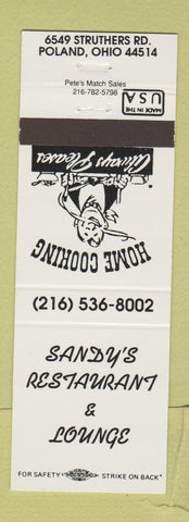 Matchbook Cover - Sandy's Restaurant Poland OH