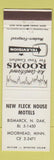 Matchbook Cover - New Fleck House Motels Bismarck ND