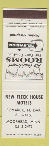 Matchbook Cover - New Fleck House Motels Bismarck ND