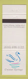 Matchbook Cover - Crystal Springs Grand Rapids MI Swan