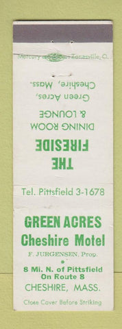 Matchbook Cover - Green Acres Cheshire Motel Cheshire MA