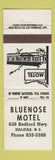 Matchbook Cover - Bluenose Motel Halifax NS