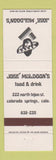 Matchbook Cover - Jose Muldoon's Restaurant Colorado Springs
