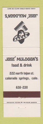 Matchbook Cover - Jose Muldoon's Restaurant Colorado Springs